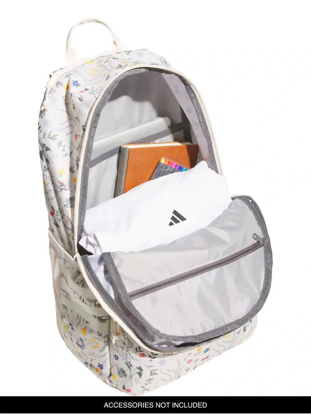 adidas Cream Floral Print Backpack - Picture 8 of 8